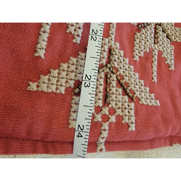 Pottery Barn Red & White Snowflake Pillow Cover Size 24”x 24” - Picture 13 of 15